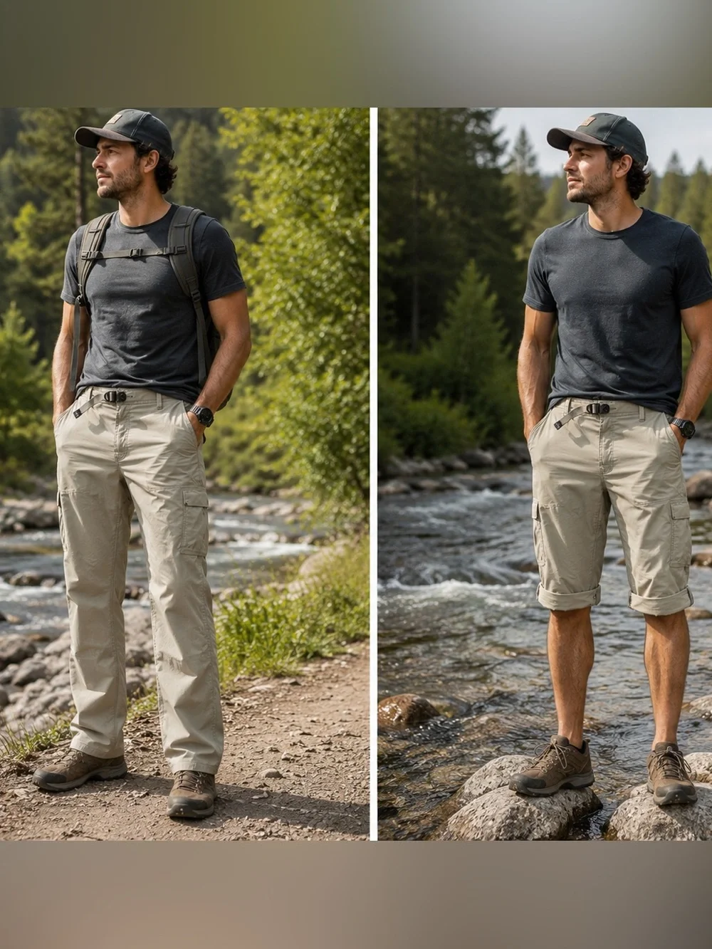 prAna Men’s Stretch Convertible Hiking Pants 38X34 Beige Trail Outdoor Cargo